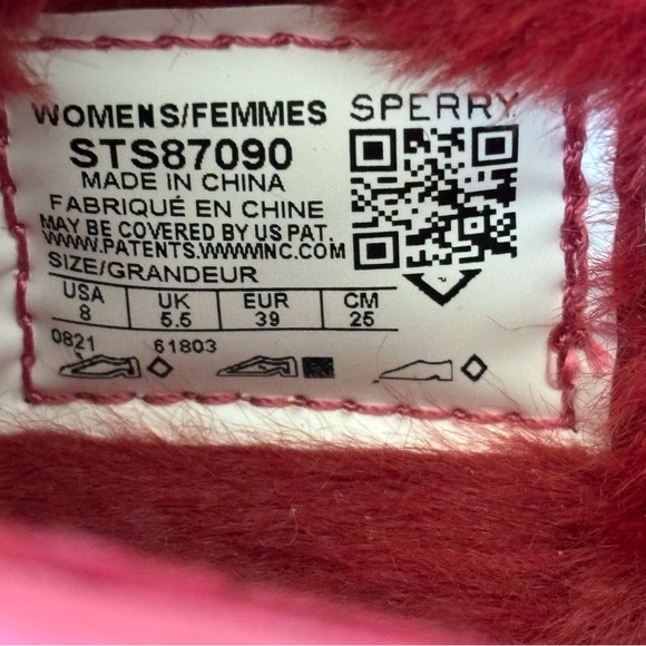 Sperry float fur boat shoes in rhubarb Size 8 New in Box - Picture 3 of 12
